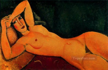Amedeo Modigliani Painting - Desnudo reclinado con el brazo izquierdo apoyado en la frente 1917 Amedeo Modigliani
